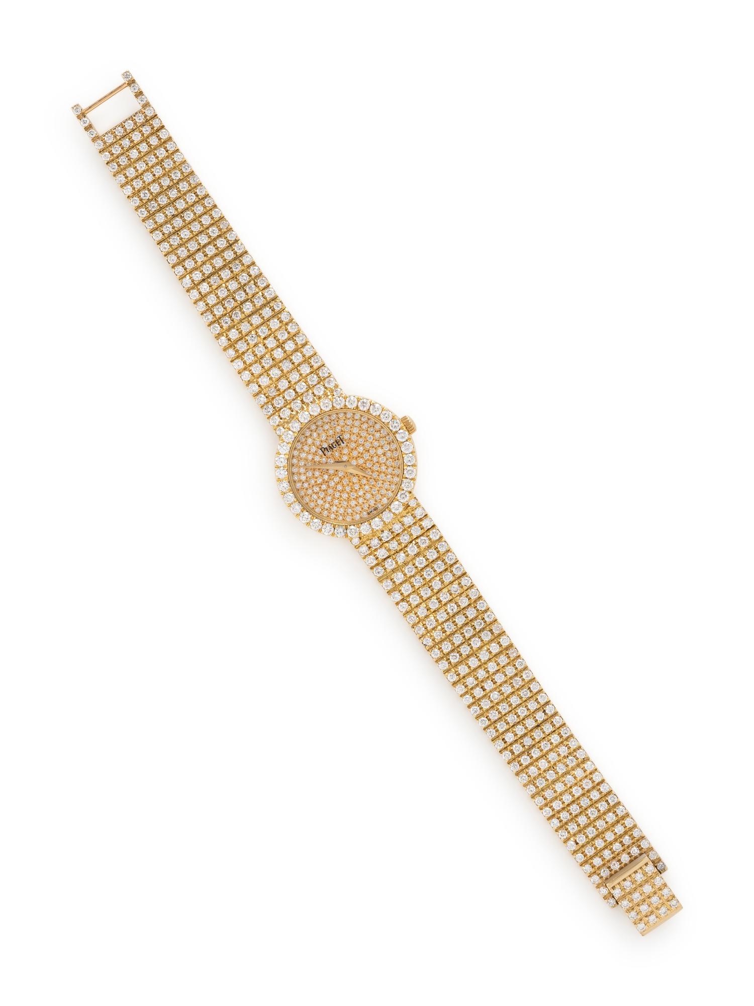 PIAGET, REF. 4354 18K YELLOW GOLD AND FACTORY DIAMOND WATCH