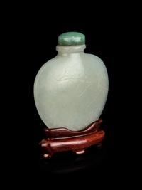 A Chinese Pale Celadon Jade Snuff Bottle