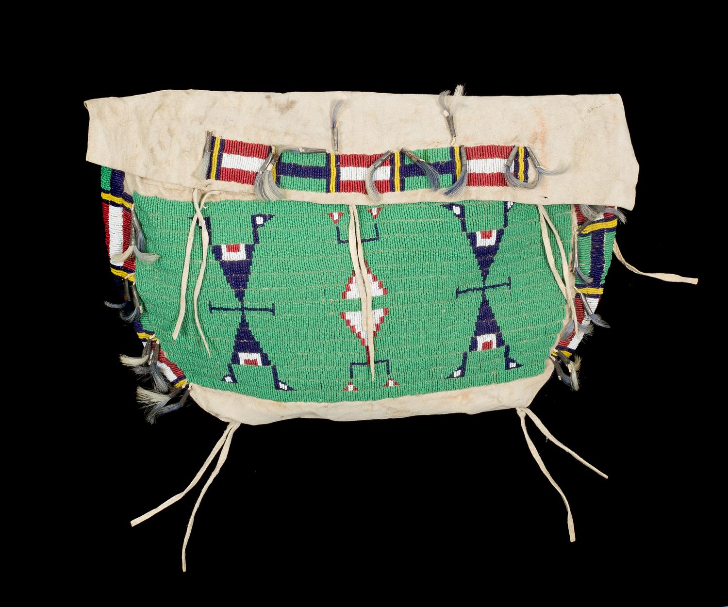 A Sioux Beaded Possible Bag Height 13 1/2 x 19 1/2 inches.