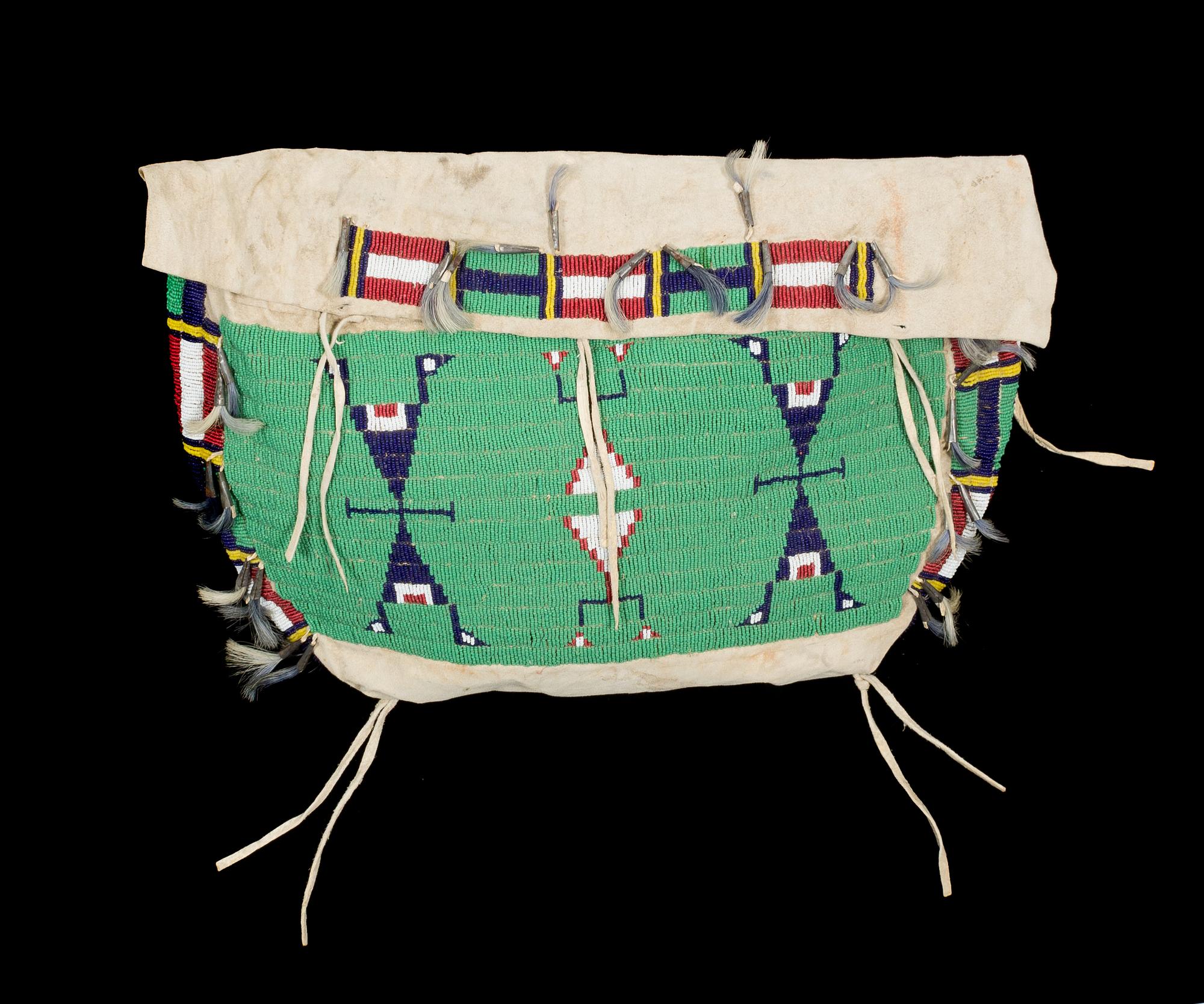 A Sioux Beaded Possible Bag Height 13 1/2 x 19 1/2 inches.