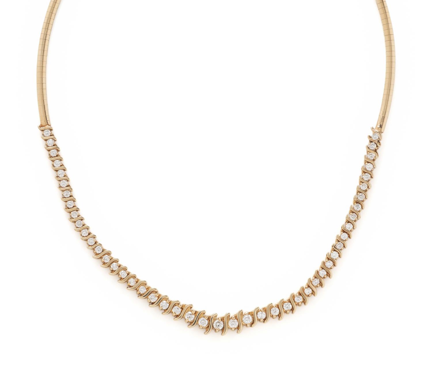 YELLOW GOLD AND DIAMOND NECKLACE