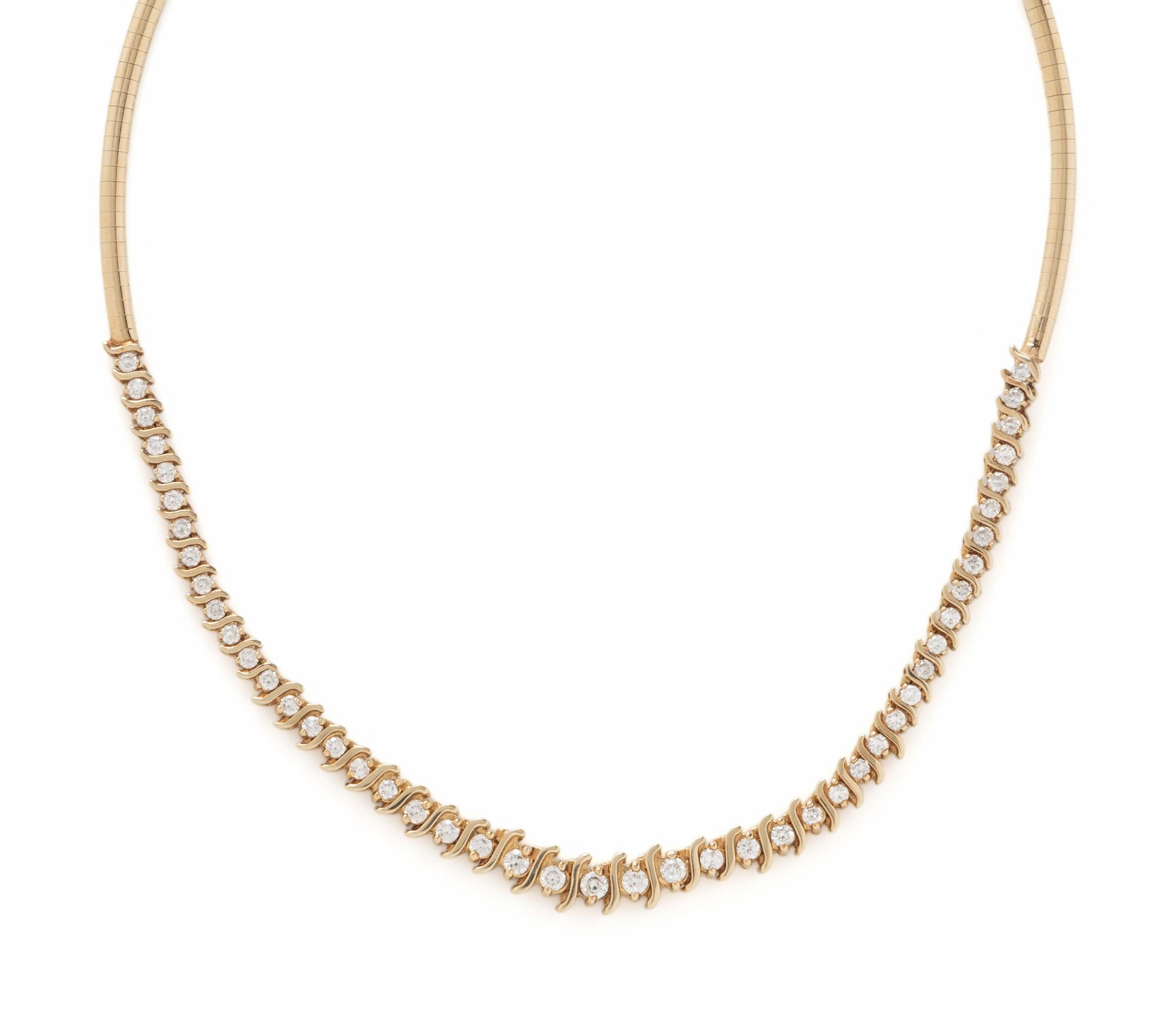 YELLOW GOLD AND DIAMOND NECKLACE