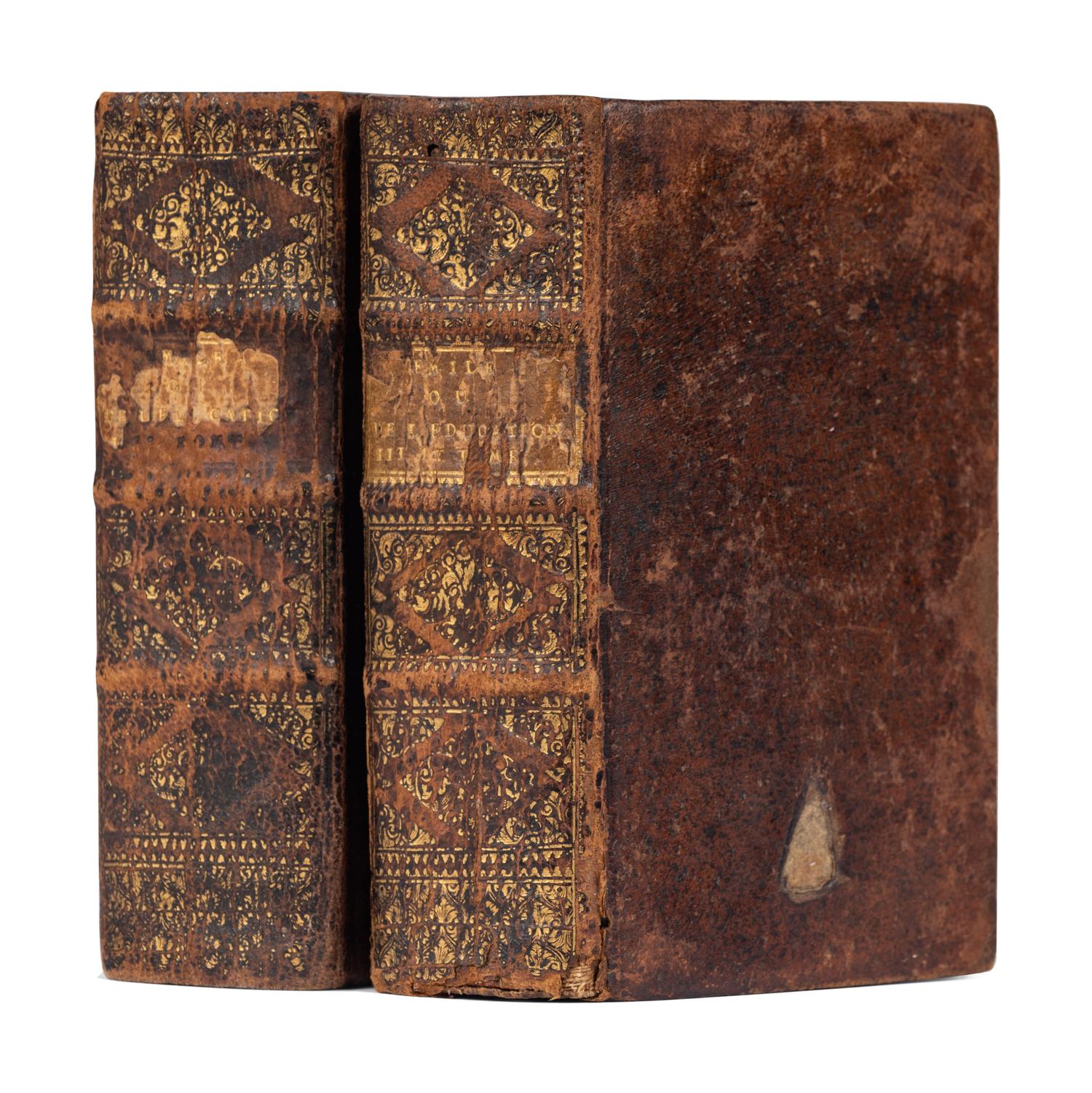 ROUSSEAU, Jean Jacques (1712-1778). Emile, ou de l'education . Amsterdam: Neaulme [but Lyon: Bruyset], 1762.