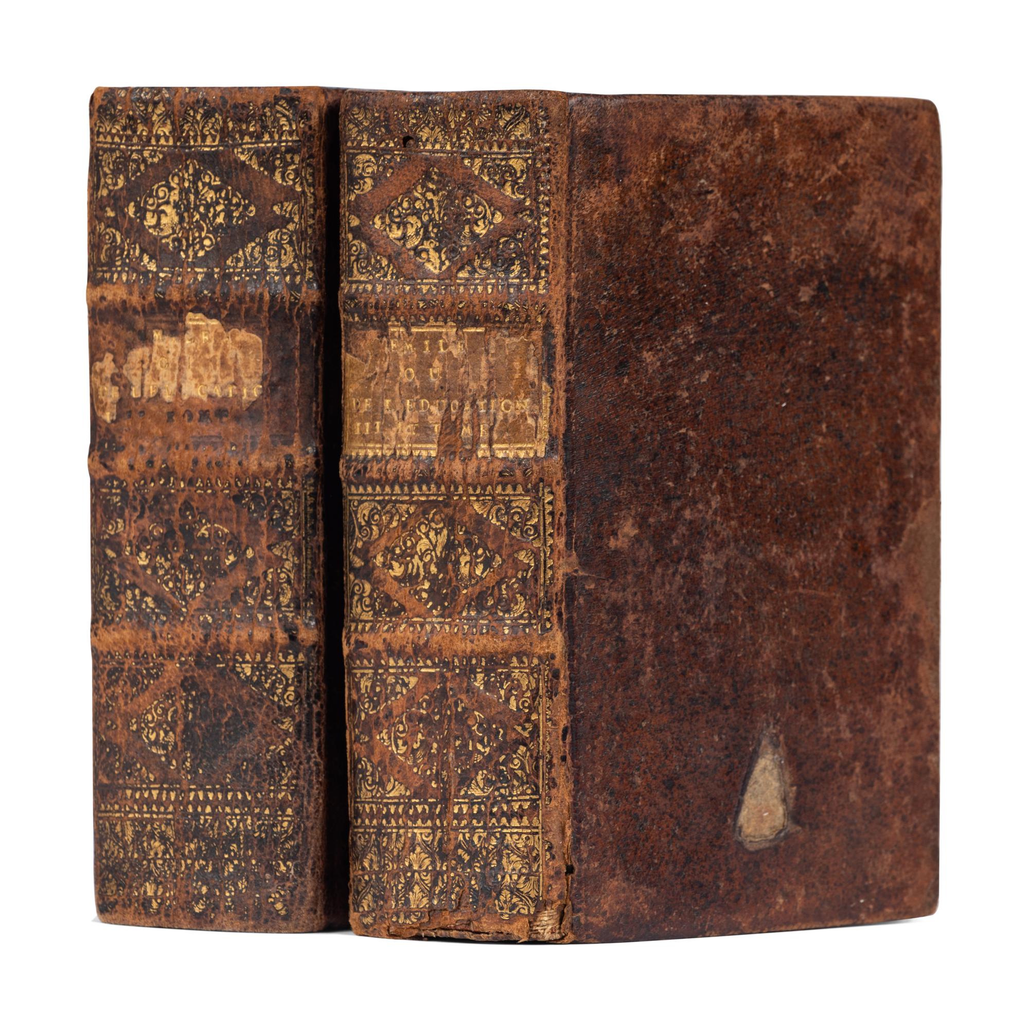 ROUSSEAU, Jean Jacques (1712-1778). Emile, ou de l'education . Amsterdam: Neaulme [but Lyon: Bruyset], 1762.