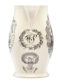 A Liverpool Transfer-Printed Creamware 'George Washington / By Virtue and Valour' Pitcher