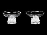 Two Lalique Molded and Frosted Compotes