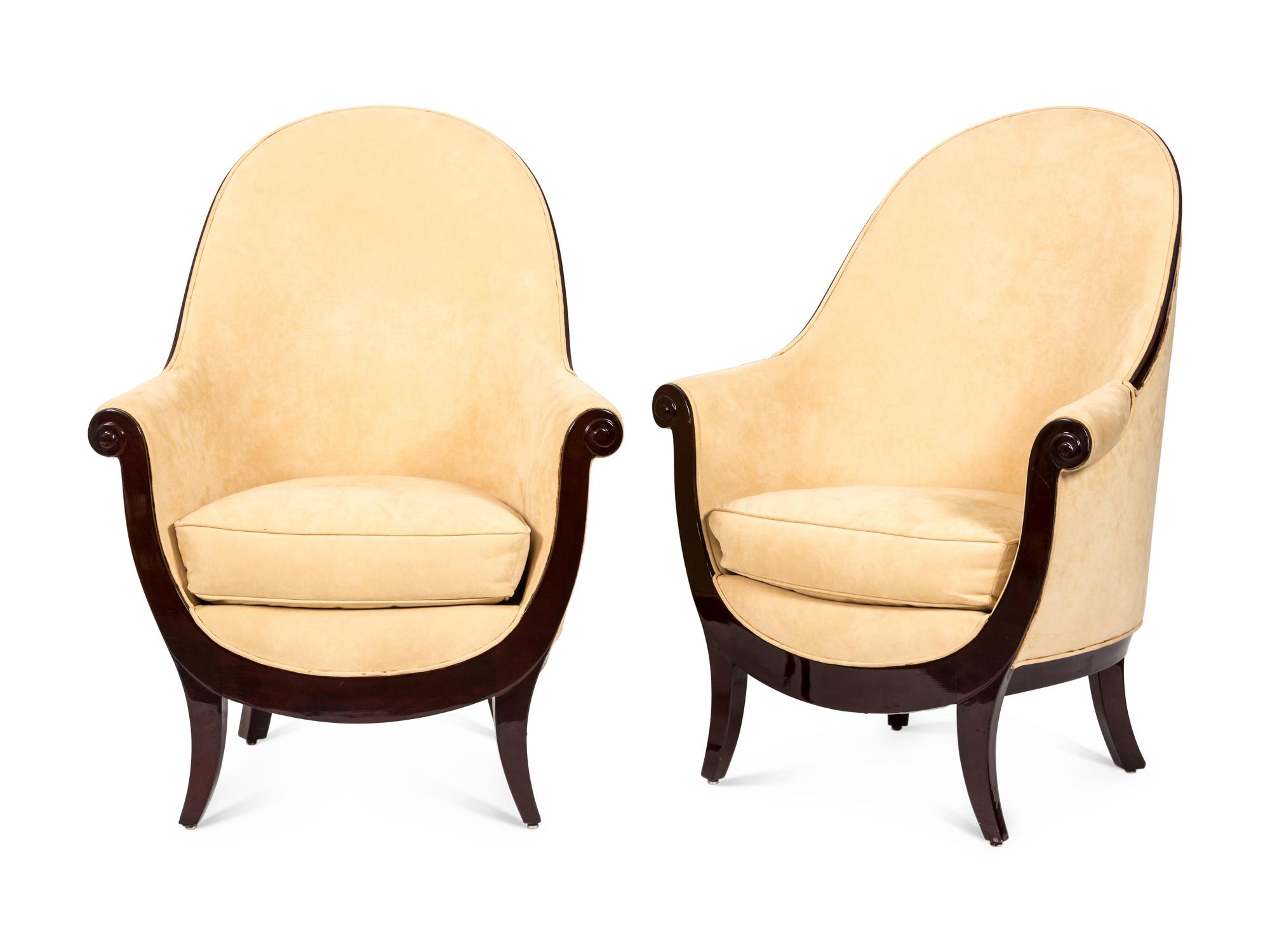 A Pair of French Art Deco Bergeres — CIRCA 1930