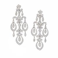 Diamond and White Gold Pendant Earrings