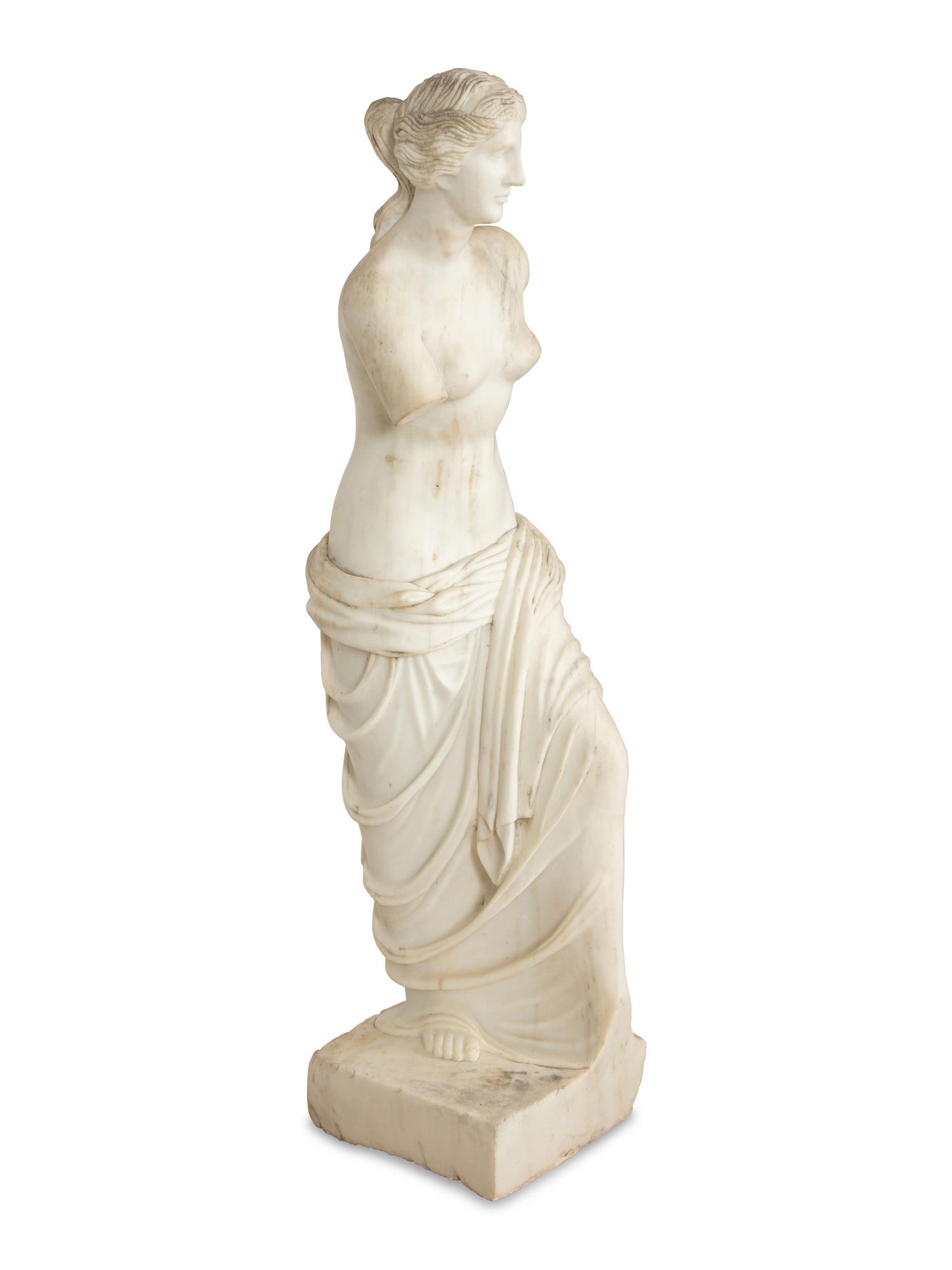 A Carved Marble Sculpture of Venus de Milo after the Antique by Alexandros of Antioch