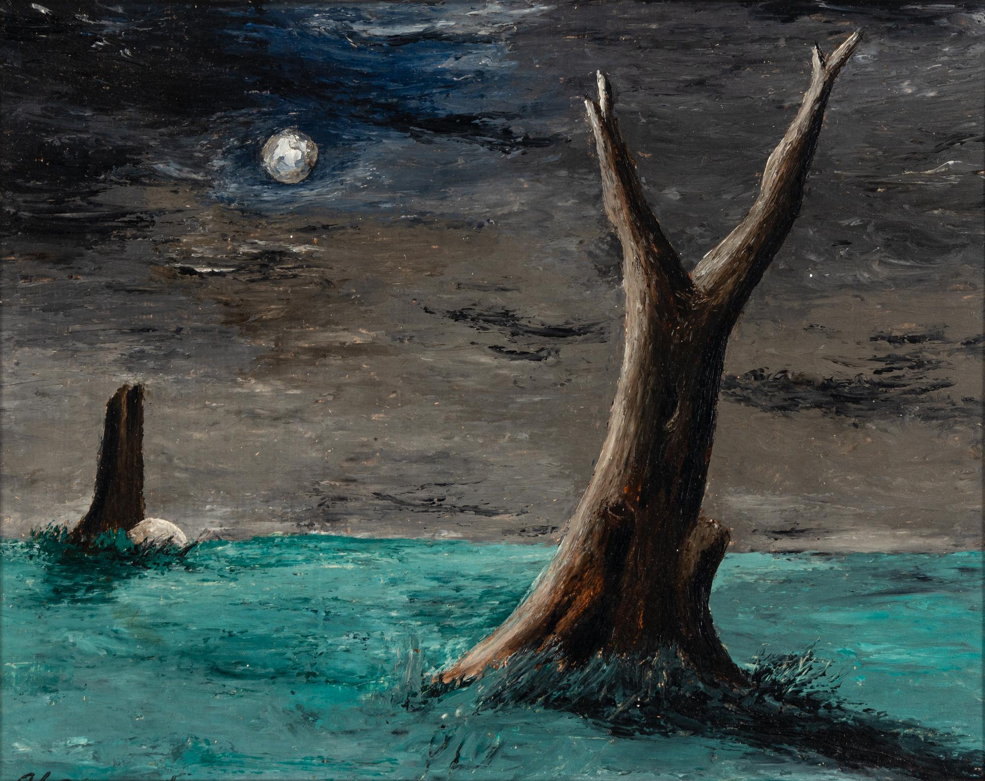 Moonlight and Landscape with Tree (Tree Lady) , 1944