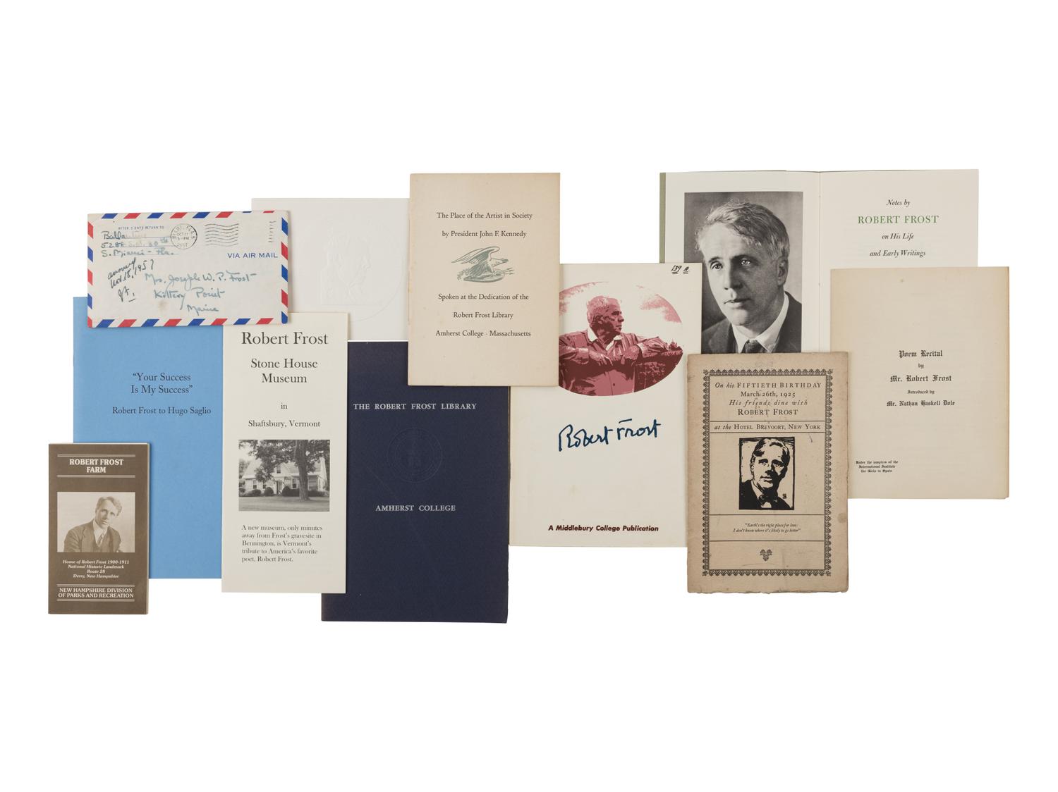 [FROST, Robert (1874-1963)]. A large archive of materials relating to the life and work of Robert Frost as collected by his cousin, Joseph W.P. Frost.