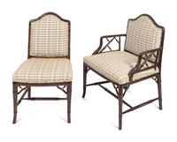 A Set of Ten Brighton Pavilion Style Faux Bamboo Dining Chairs — 20TH CENTURY