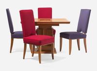 Maxime Old, Important Dining Table and Four Chairs