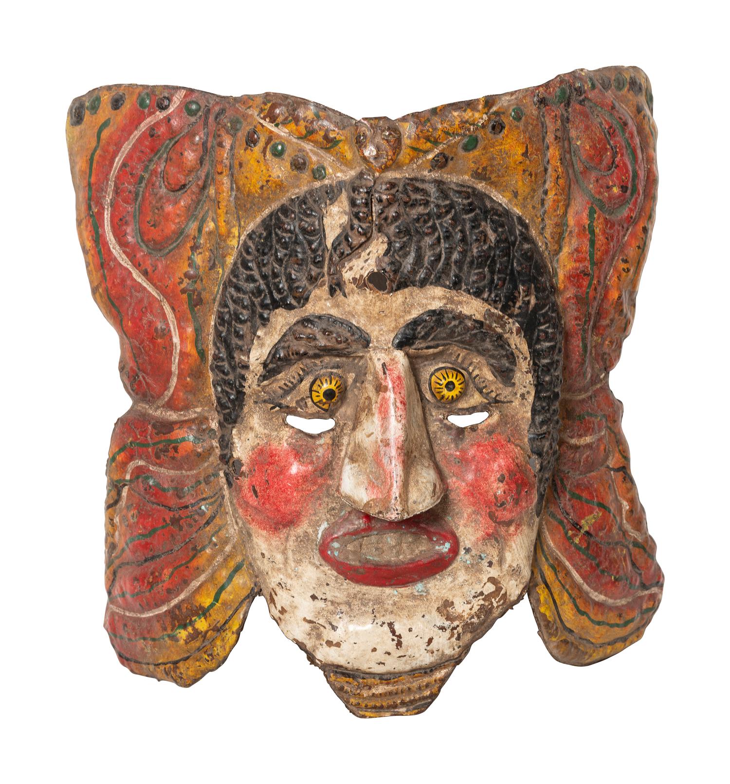 Five Mexican Copper Festival Masks