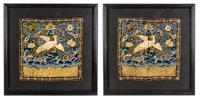 A Pair of Chinese Embroidered Silk Rank Badges of Silver Pheasants — 18TH/19TH CENTURY