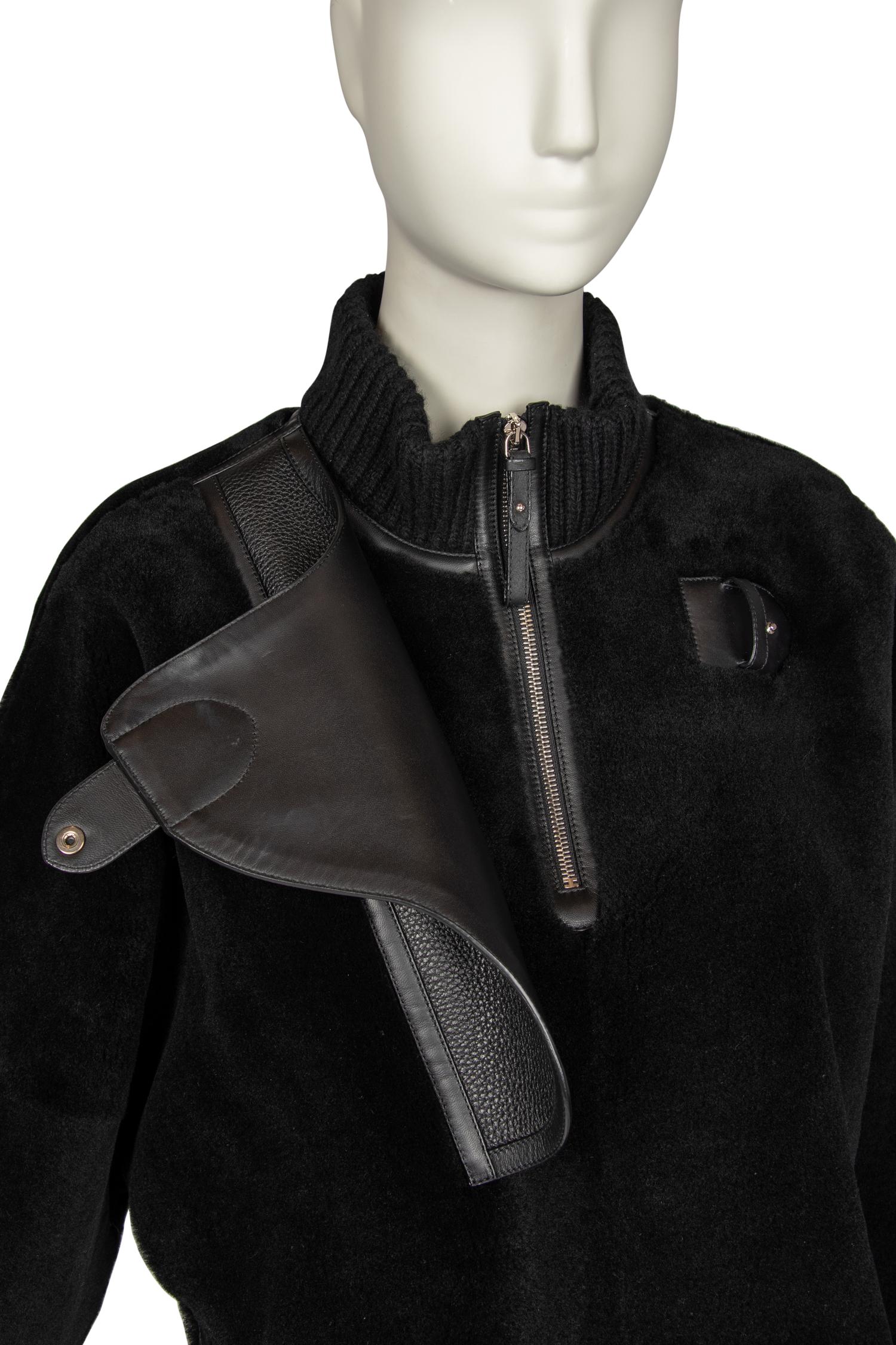 Hermès Black Shearling Pullover, 2021