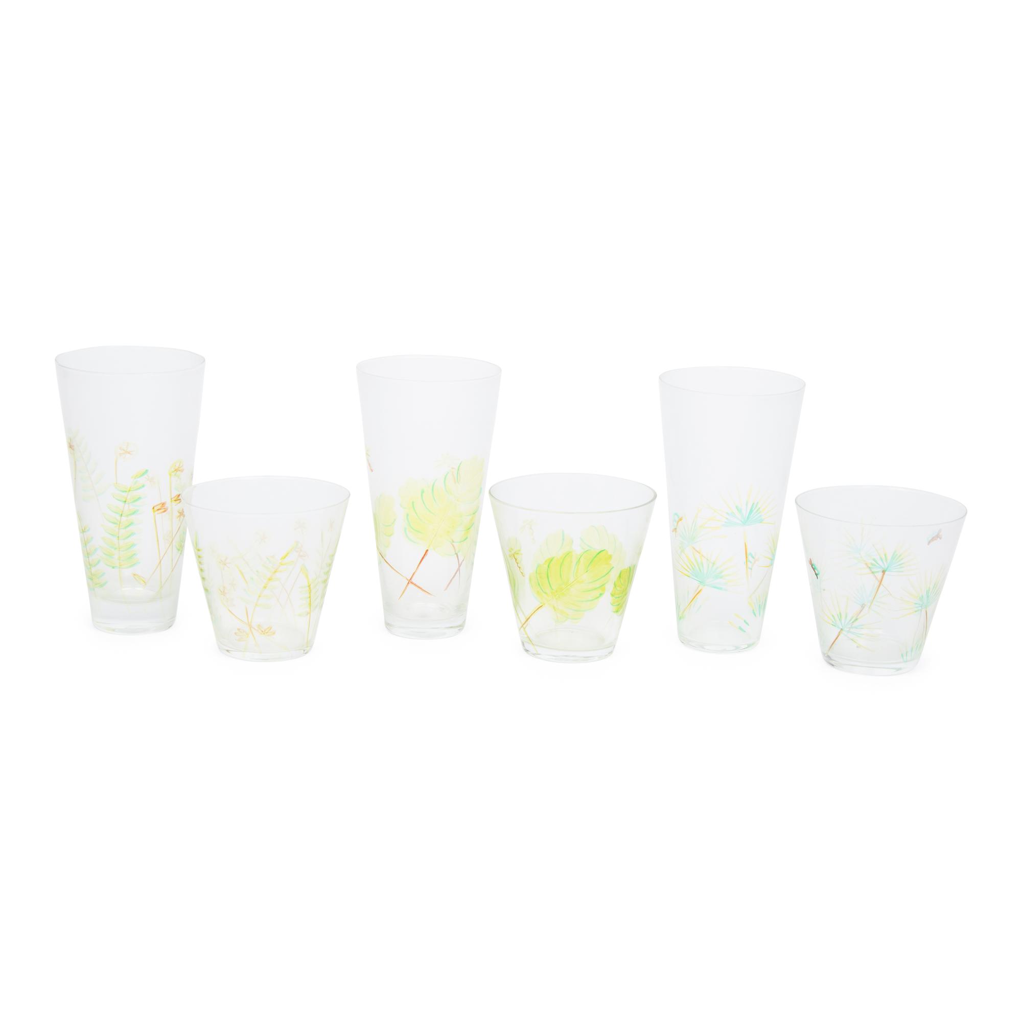 A Set of Twenty-Four Painted Glasses