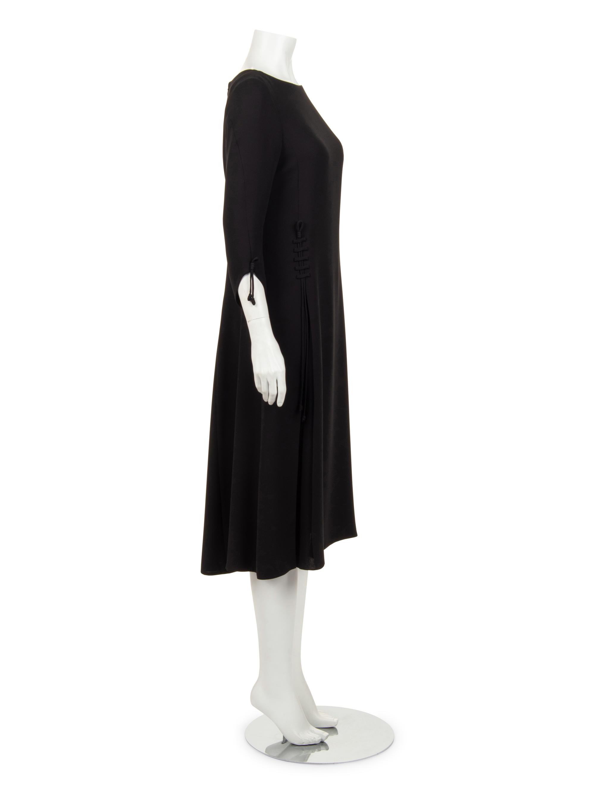 Ralph Rucci Wool Crepe Dress with Ties
