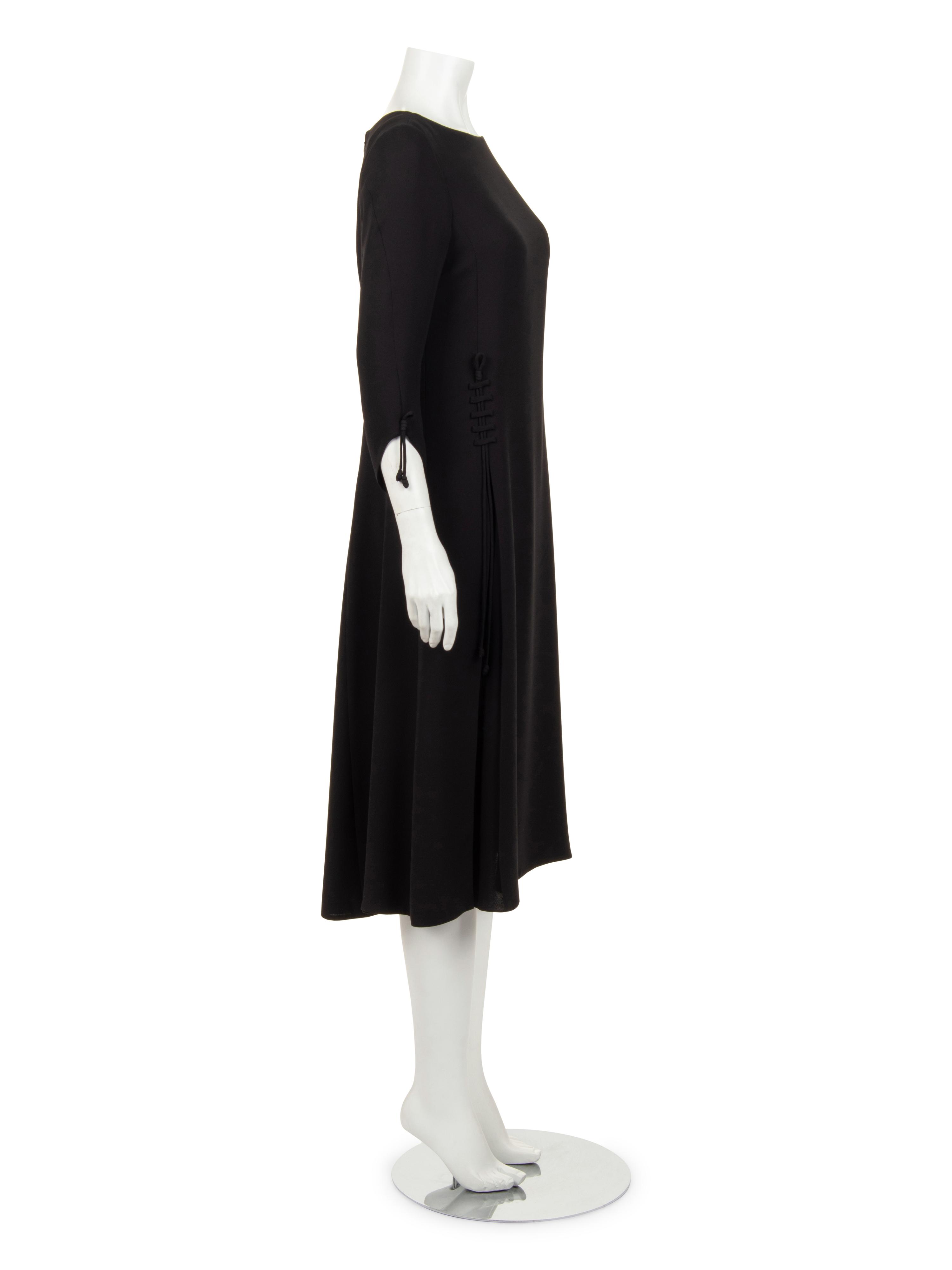 Ralph Rucci Wool Crepe Dress with Ties