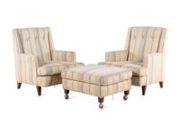Pair of Lounge Chairs with an Ottoman, Dunbar, USA
