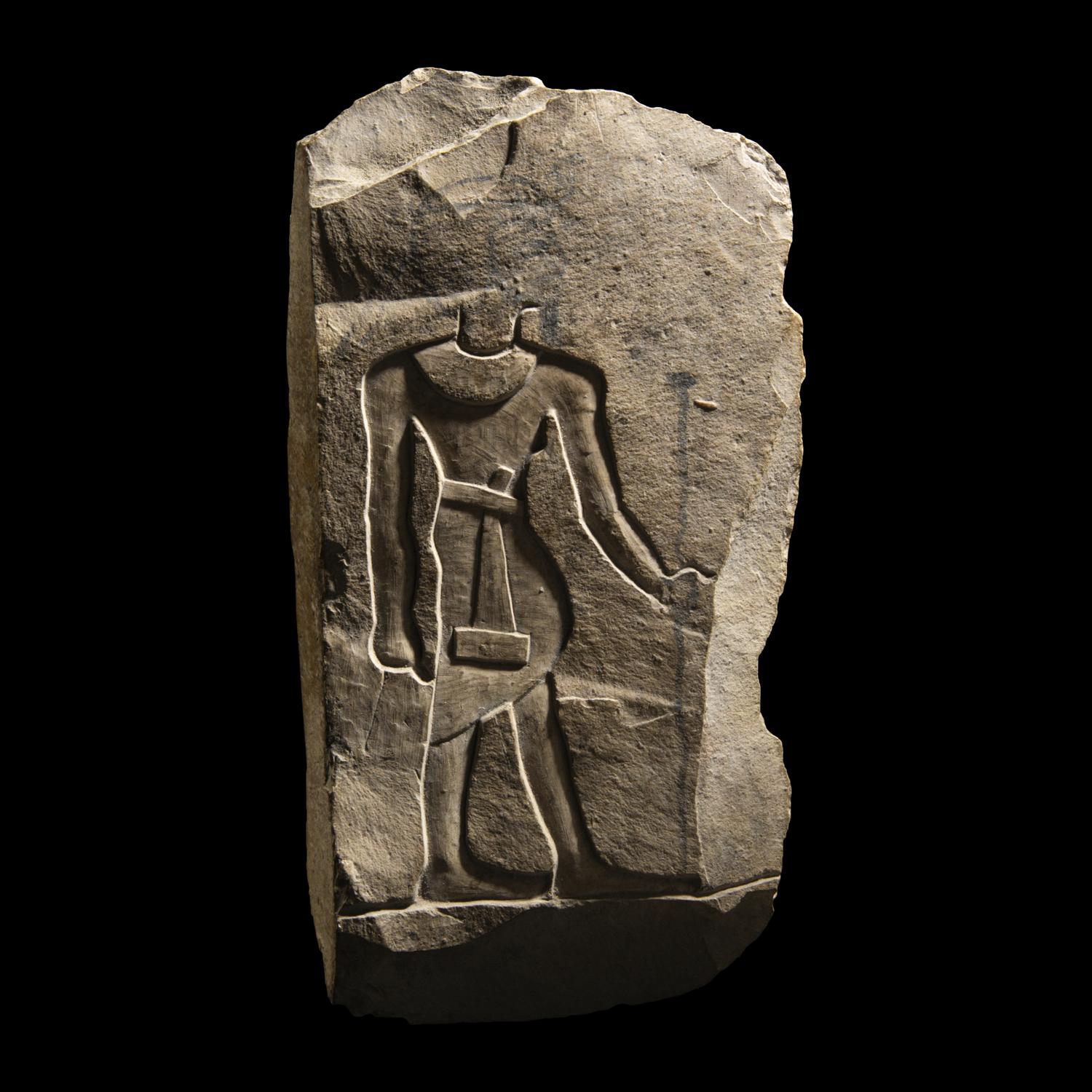 An Egyptian Limestone Sculptor's Trial-Piece