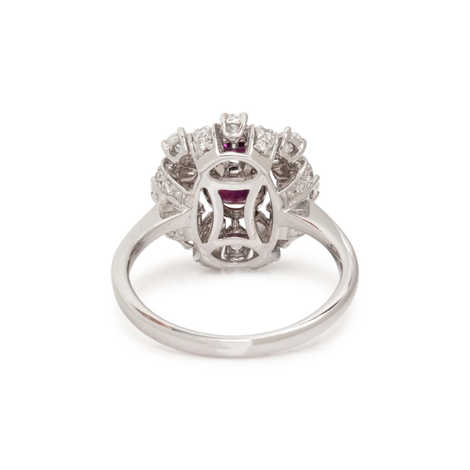 UNHEATED BURMESE RUBY AND DIAMOND RING