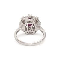 UNHEATED BURMESE RUBY AND DIAMOND RING