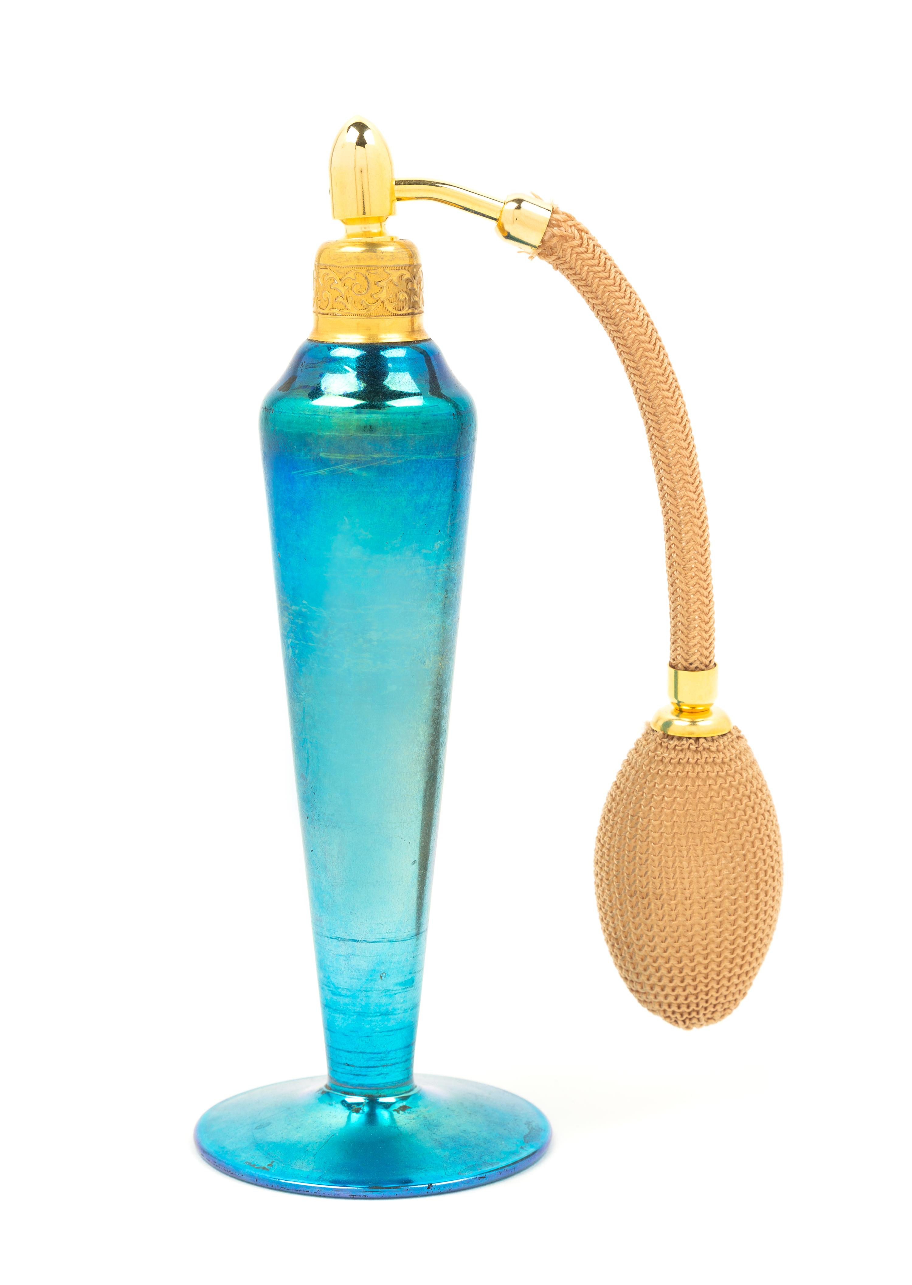 Steuben, EARLY 20TH CENTURY, a blue Aurene glass perfume bottle