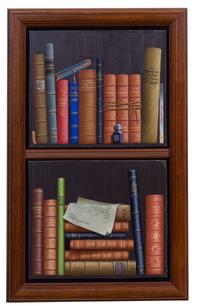 Artist Unknown, (20th Century), A Pair of Works, Tromp l'Oiel Bookshelves