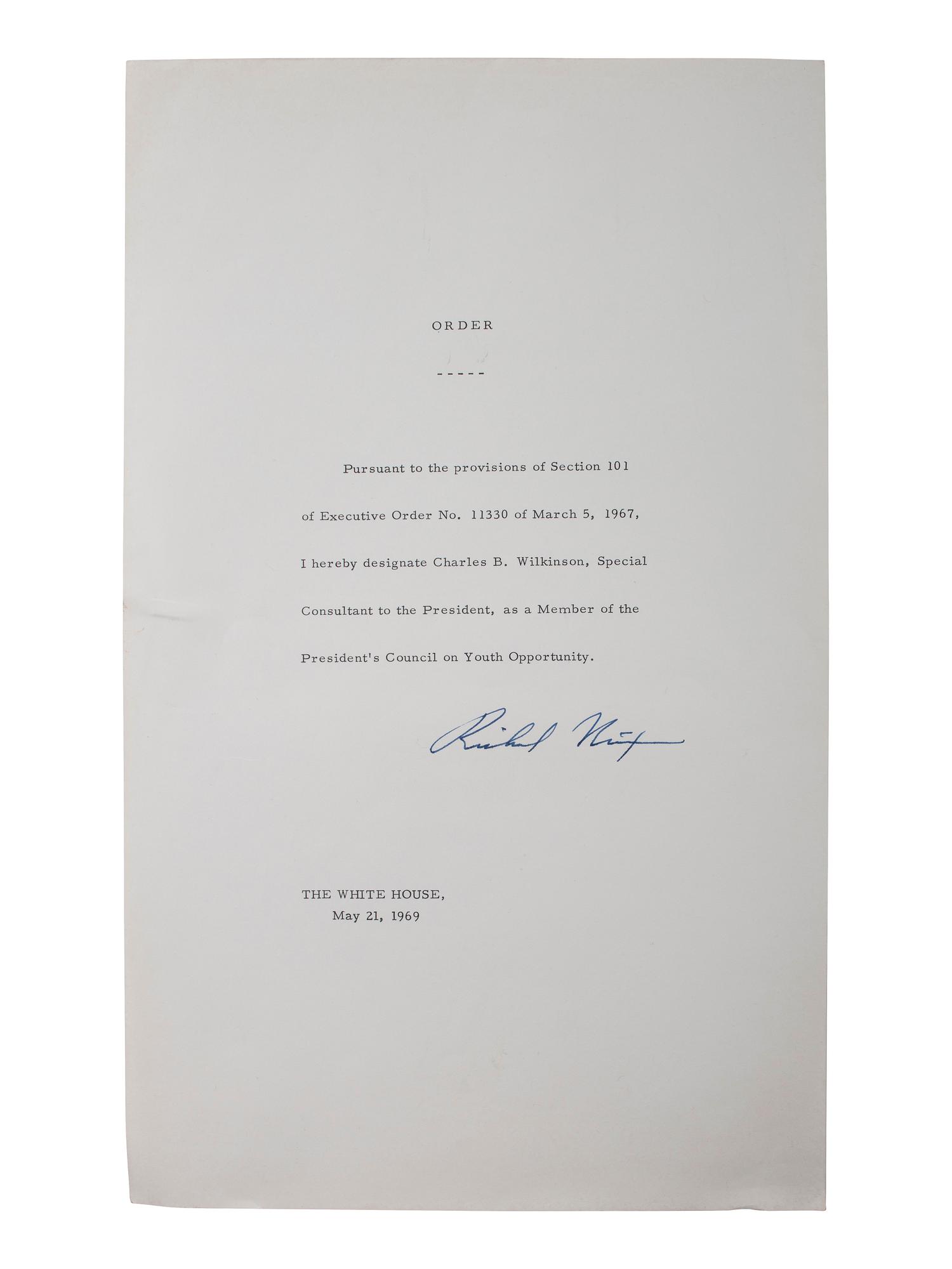 WILKINSON, Bud (1916-1994). Archive with Presidential correspondence incl. NIXON & BUSH.