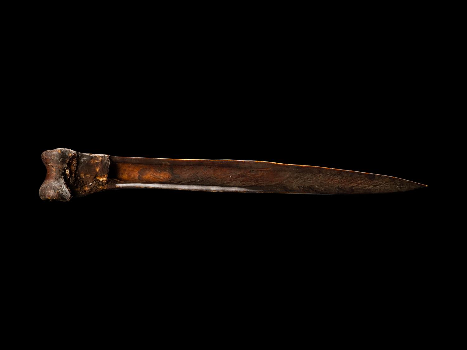 An Iatmul Carved Cassowary Bone Dagger