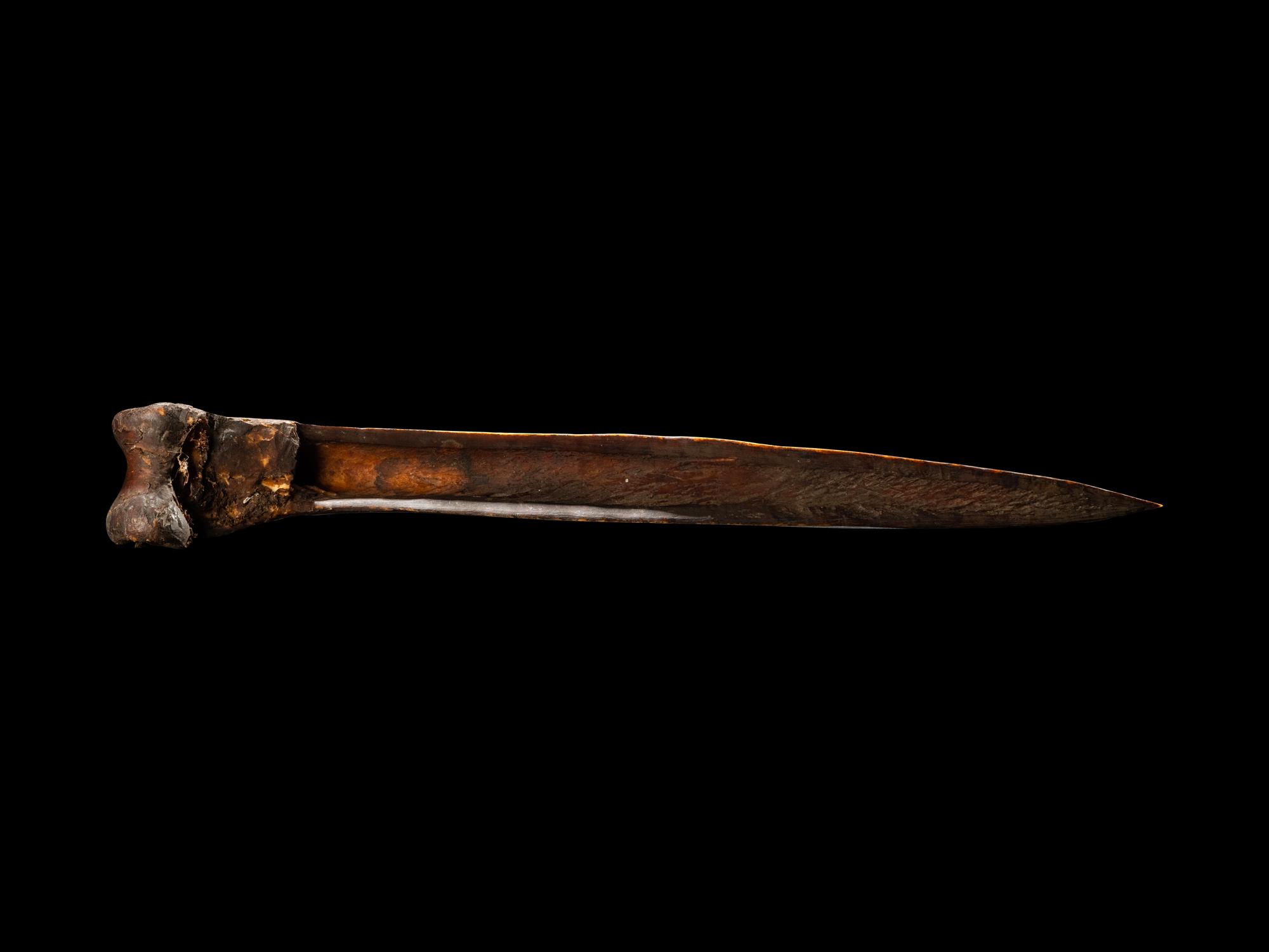 An Iatmul Carved Cassowary Bone Dagger