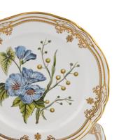 A Set of Twelve Spode Stafford Flowers Porcelain Dessert Plates