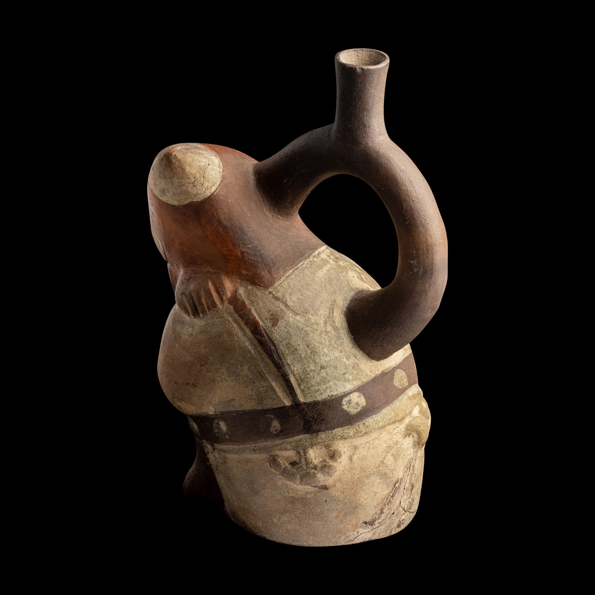 A Moche Stirrup Vessel in the Form of a Shaman