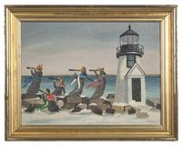 Ralph Eugene Cahoon (1910-1982), Figures Watching the Coast