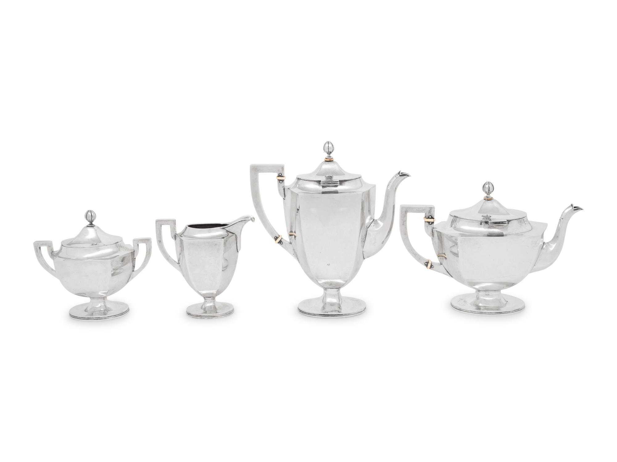 A German Silver Four-Piece Tea and Coffee Service