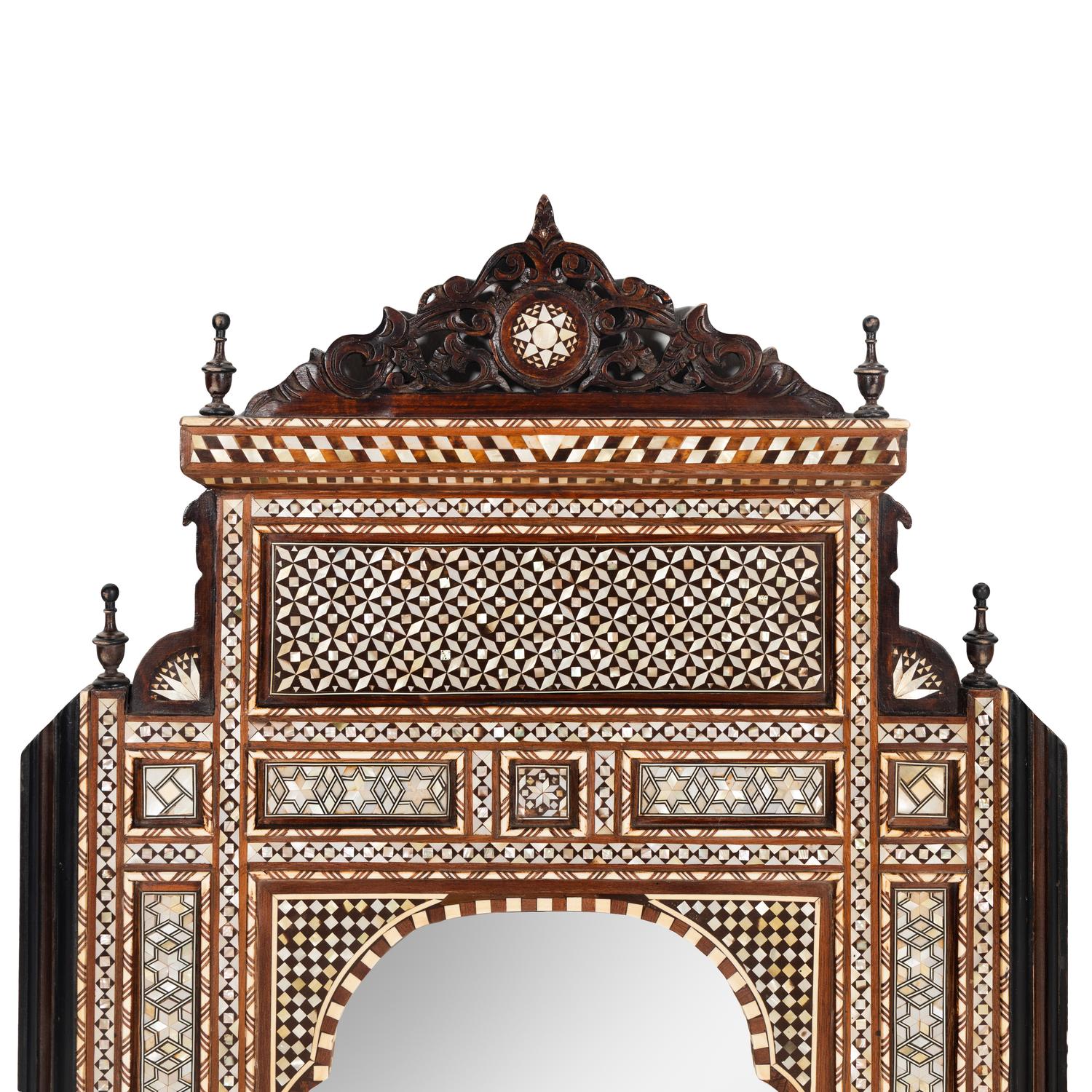 A Pair of Levantine Marquetry Mirrors