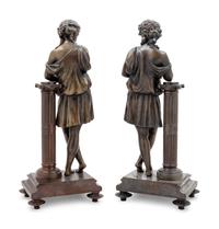 A Pair of French Cast Metal Figures