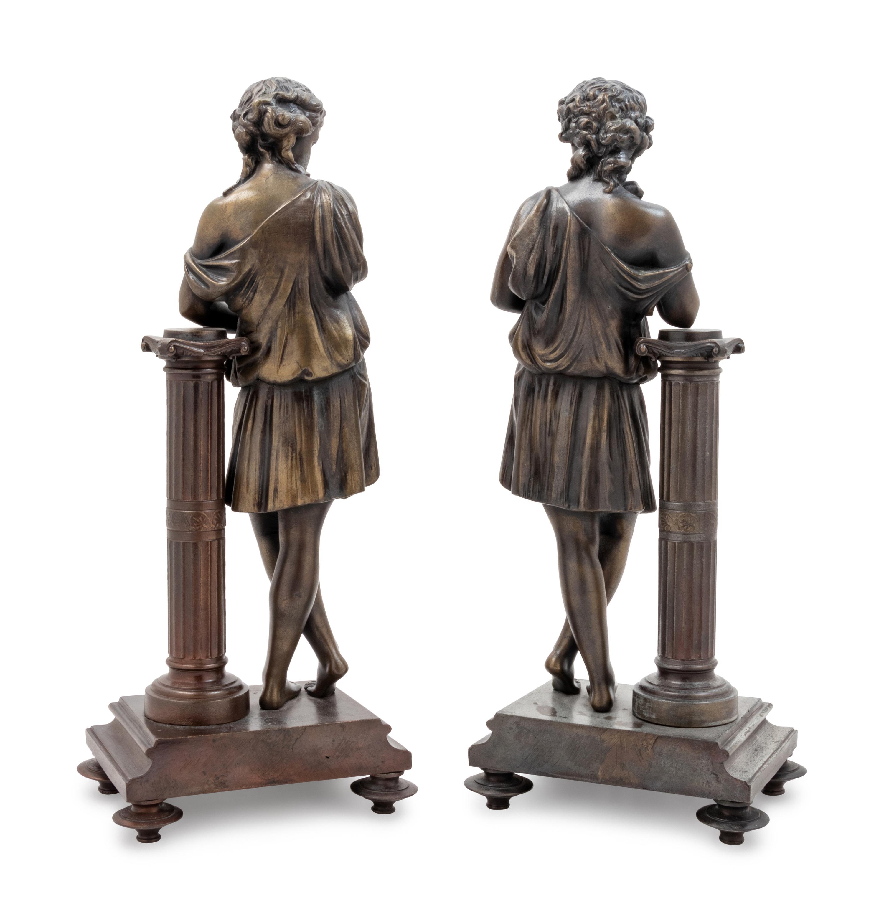 A Pair of French Cast Metal Figures
