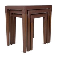 A Nest of Three Leather-Clad Occasional Tables — 20TH/21ST CENTURY