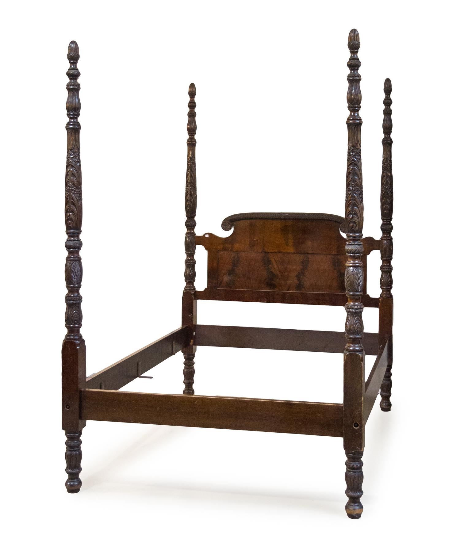An American Classical Mahogany Poster Bed Height of posts 90 1/2 inches. — SECOND HALF 19TH CENTURY