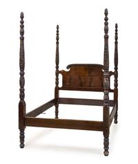 An American Classical Mahogany Poster Bed Height of posts 90 1/2 inches. — SECOND HALF 19TH CENTURY