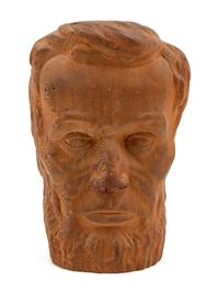 A Carved Pine Head of Abraham Lincoln