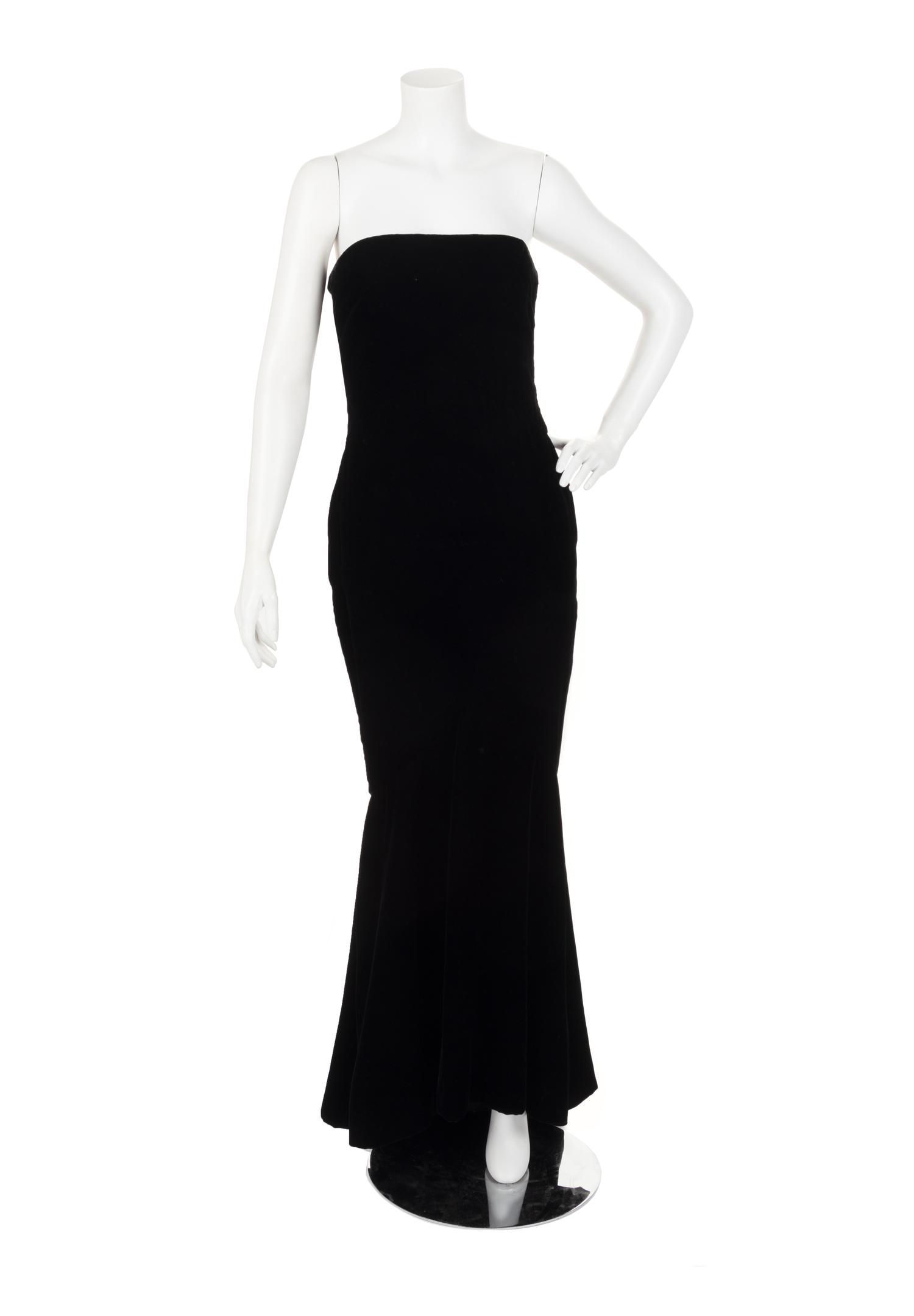 Christian Dior Haute Couture Velvet Strapless Evening Dress, Fall/Winter 1987/88