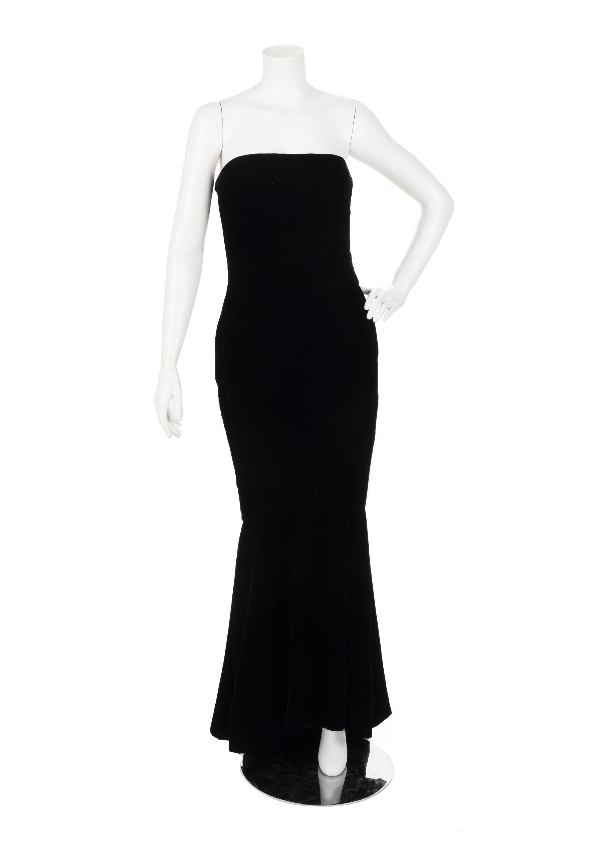Christian Dior Haute Couture Velvet Strapless Evening Dress, Fall/Winter 1987/88