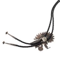 Silver and Mosaic Inlay Drummer Bolo Tie