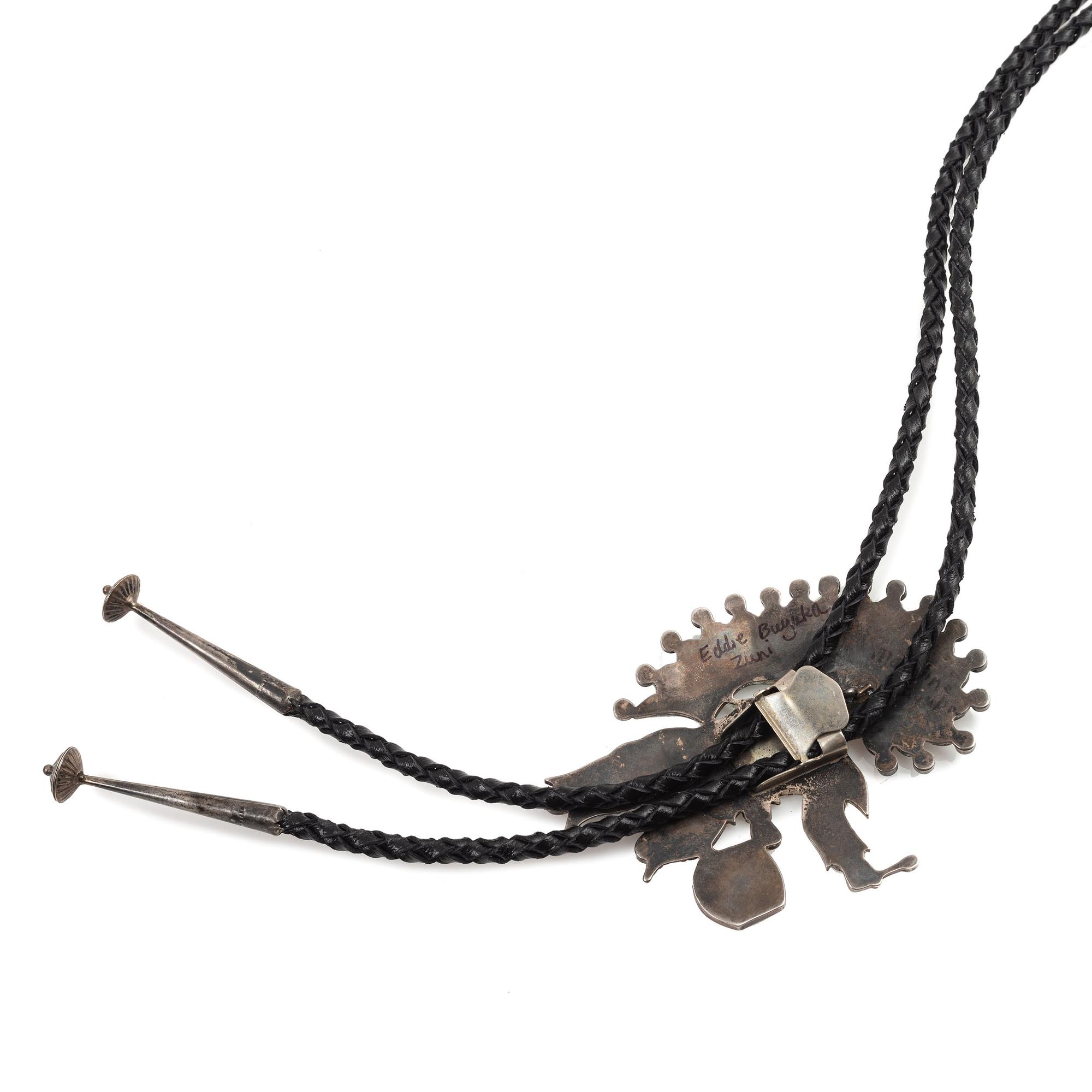 Silver and Mosaic Inlay Drummer Bolo Tie