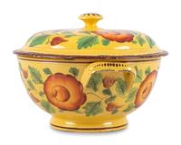 A Canary Luster Lidded Bowl