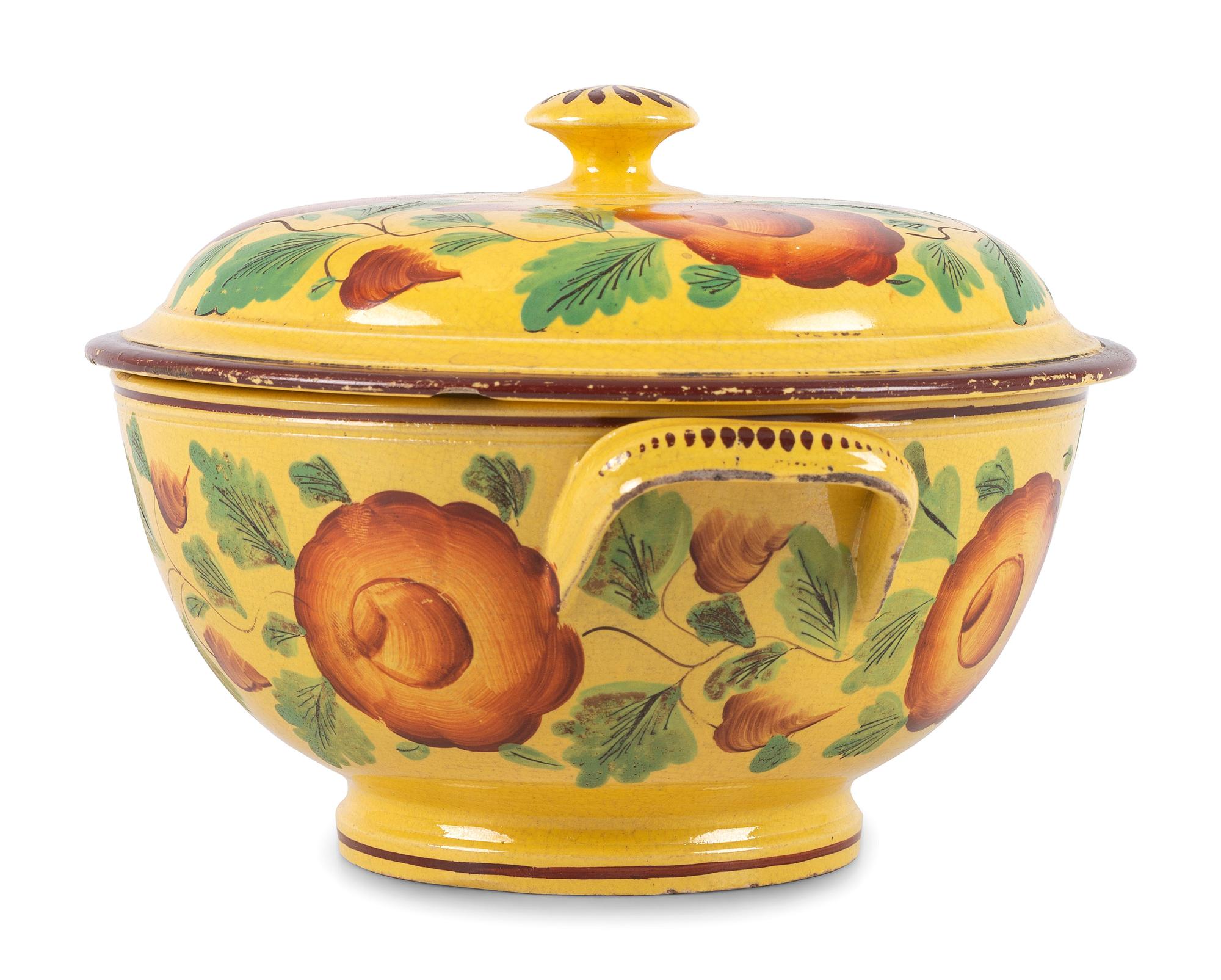 A Canary Luster Lidded Bowl