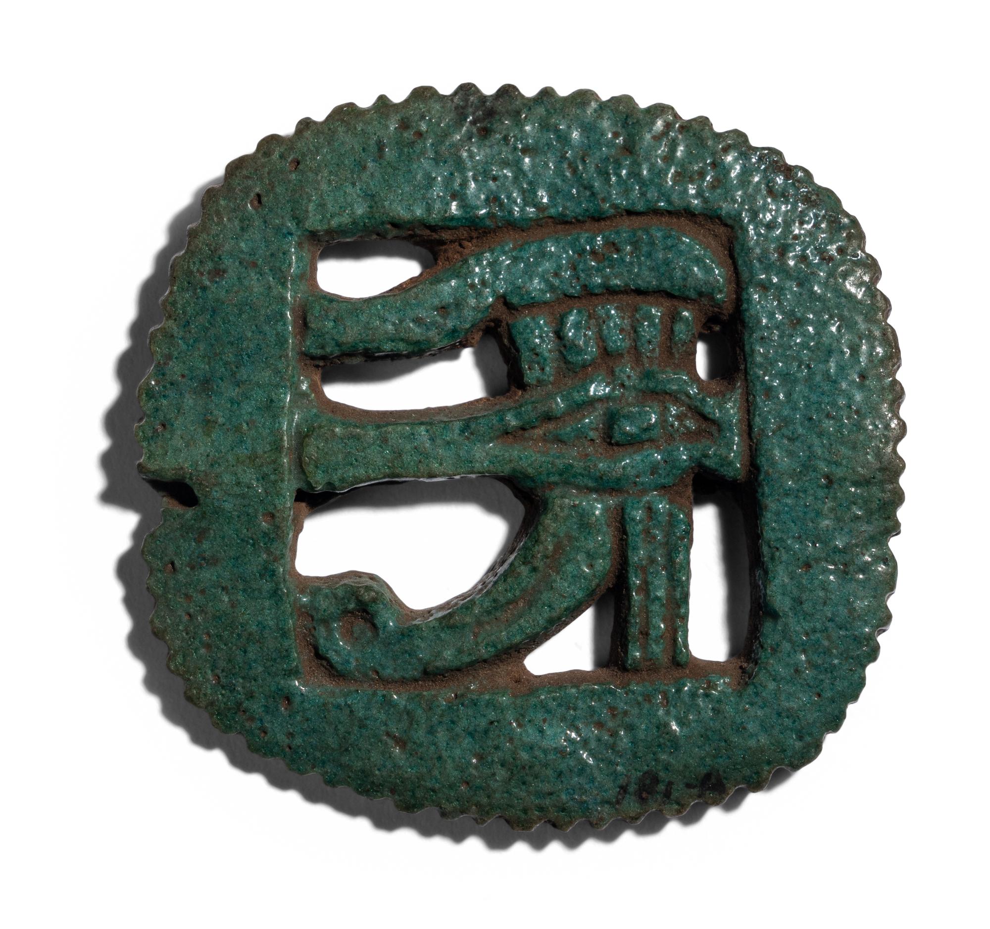 An Egyptian Faience Plaque with the Eye of Horus